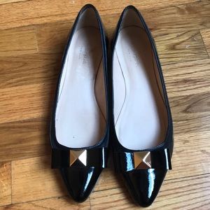 Black Kate Spade patent leather flats